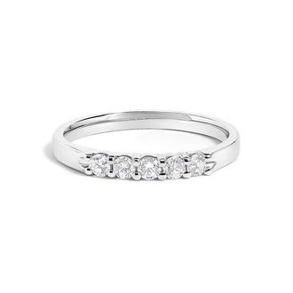 House of Brilliance 14K Gold 1/4 Ctw Diamond 5 Stone Band Ring in White Gold at Nordstrom, Size 4.5