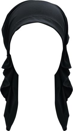 Generic Head Hat Cap Ethnic Pre Tied Braid Hair Cover Wrap Turban Headwear Hat Foam Headband Wrap (Black, One Size)
