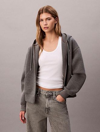 Calvin Klein Oversized Jersey Zip Up Hoodie