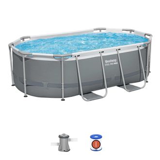 Bestway Kit De Piscina Inflable Fuera De Tierra Bestway - Steel Pro Max - 305 X 200 X 84 Cm - Ovalada (con Filtro De Cartucho Y 1 Cart)