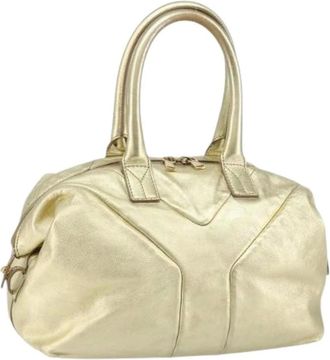 Saint Laurent Pre-owned Handbags, female, Yellow, Size: ONE SIZE Pre-owned Leather Handbag