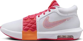 Nike Nike Lebron Witness VIII, Mens Basketball Shoes, 0, White/Bright Mandarin/Aster Pink, 8.5 UK