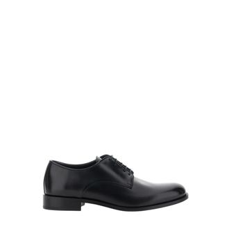 Giorgio Armani Leren Derby Schoenen - Heren - Nette schoenen - Zwart - 43 1/2 EU - Leer - Schoenen