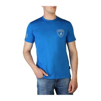 Automobili Lamborghini Automobili Lamborghini, Heren, Tops, Blauw, Maat: 2XL Katoen