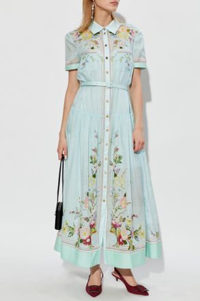 Self Portrait Floral Motif Dress, Womens, Green