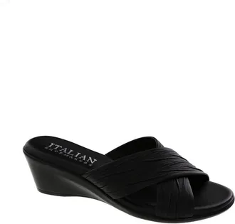 Italian Shoemakers Kenny Wedge Slide Sandal in Black at Nordstrom Rack, Size 10