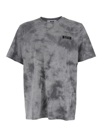 Msgm Grey Tie-Dye T-Shirt