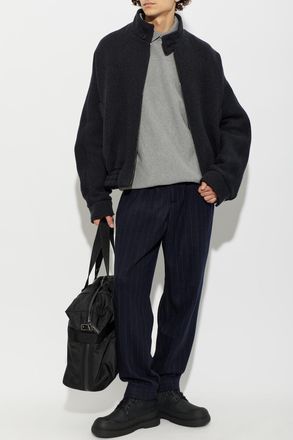 Sease Wool Trousers With A Striped Pattern, Mens, Navy Blue