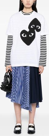 Comme Des Gar&ccedil;ons Black Heart Graphic T-shirt - White