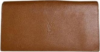 Saint Laurent Pre-owned Push-Lock Portemonnee - Dames - Vintage Accessoires - Bruin - ONE Size - Leer - Vintage