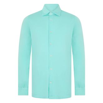 Fedeli Shirt met lange mouwen - Heren - Casual Overhemden - Blauw - M - Katoen - Overhemden