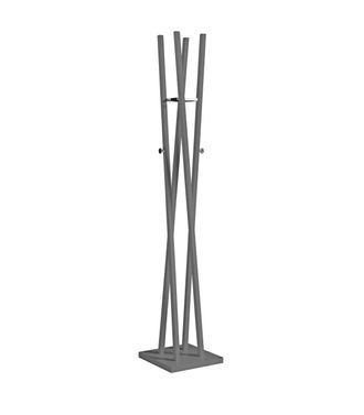 HERDASA Perchero Moderno Mod. 470 Herrajes Cromo Brillo Lacado Gris, 182 Cm(alto)34 Cm(ancho)34 Cm(largo)