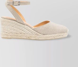 Castaner glitter detailing linen wedge espadrilles