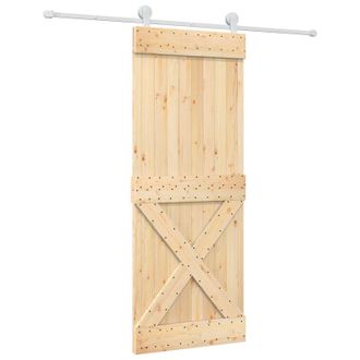 vidaXL Puerta Corredera Natural Y Blanco 80 X 210 Cm Vidaxl