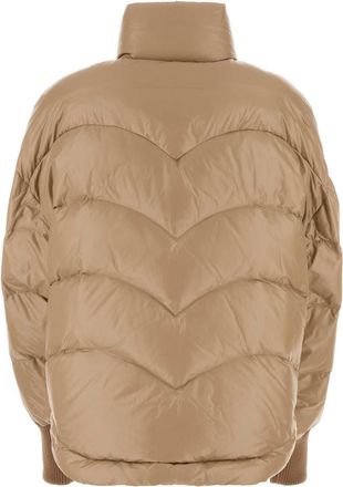 Khrisjoy Womens Shiny Down Jacket Beige Nylon