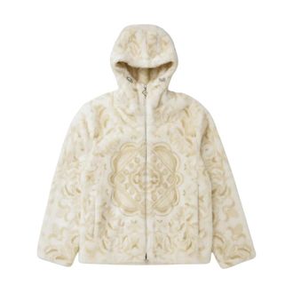 Casablanca Faux Fur Hooded Jacket - Heren - Jassen - Beige - M - Jassen