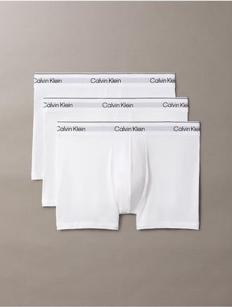 Calvin Klein Mens Icon Cotton Stretch 3-Pack Trunk - White - XL