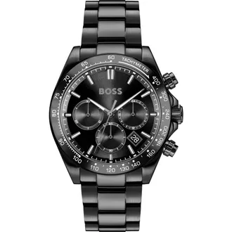 BOSS Hero 2.0 Chronograph Bracelet Watch, 43mm in Black at Nordstrom