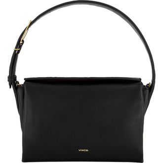 Vince Sidney Boxy Nappa Leather Shoulder Bag in Black at Nordstrom