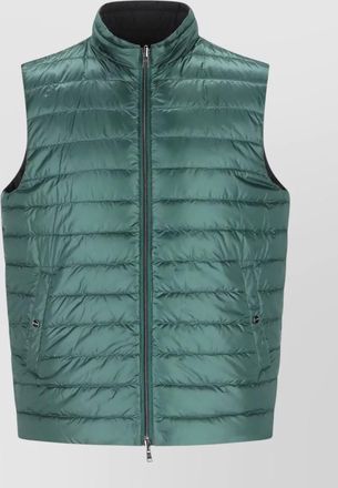 Herno reversible sleeveless jacket front pockets high neck