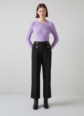 L.k. Bennett Womens Parker Trousers, Black - Size 12 UK