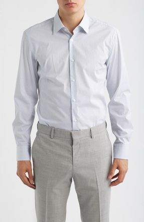 BOSS Hank Slim Fit Stretch Cotton Dress Shirt in Light/Pastel Blue at Nordstrom, Size 16.5 - R