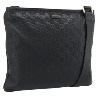 Gucci Vintage, unisex, Zwart, ONE Size, Leer, Pre-owned GG Canvas Shoulder Bag