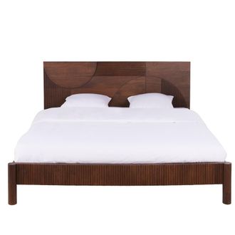 Maisons du monde Cama de madera de mango y acacia te&ntilde;ida 180x200 cm con somier