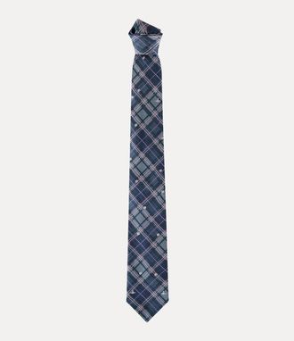 Vivienne Westwood Tie 8.5cm Louth Tartan -Navy-blue Men