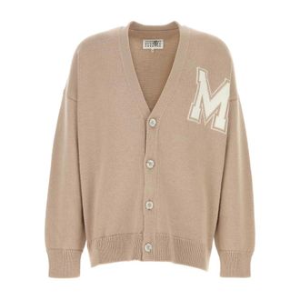 Maison Margiela Cardigans, male, Beige, Size: XL V-neck Cardigan