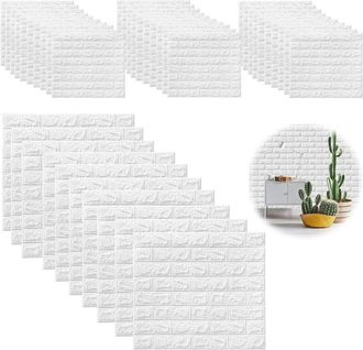 OEM 40 Paneles De Pared Autoadhesivos 3d Con Dise&ntilde;o De Ladrillo - Azulejos De Pvc De 35x38 Cm, F&aacute;ciles De Instalar, Decoraci&oacute;n Moderna De Interiores