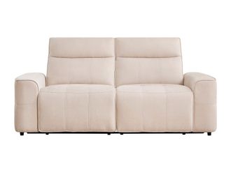 VENTE-UNIQUE.COM Sof&aacute; relax poli&eacute;ster 3 plazas beige 210x95cm
