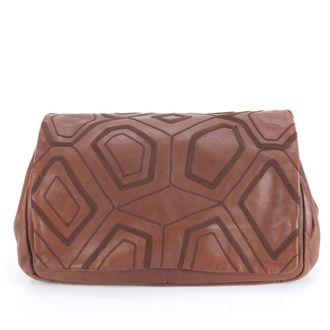 Prada Brown Leather Clutch Bag Pouch (Pre-Owned)