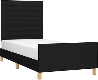 vidaXL Estructura De Cama Sin Colch&oacute;n Tela Negro 90x200 Cm Vidaxl