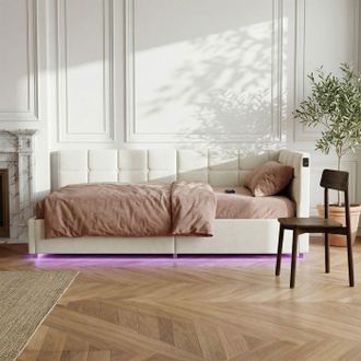 OEM Cama De Adulto - 90 X 200 Cm - Cofre De Almacenamiento - Led Integrado - Toma Usb
