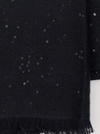 Brunello Cucinelli Womens Scarf Cashmere And Silk Black Scarfs