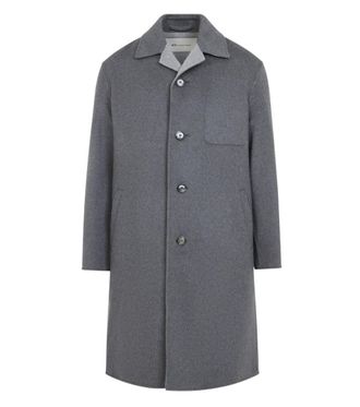 Ami Grey Relaxed Wool Coat