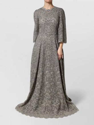Dolce & Gabbana lace long-sleeve maxi gown