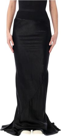 Rick Owens Slim Lange Coda Rok - Dames - Maxi Rokken - Zwart - S - Katoen - Rokken