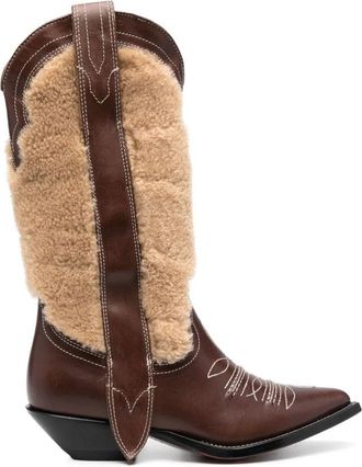 Sonora Womens Embroide Leather Texan Boots