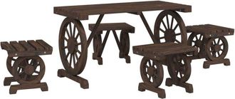 vidaXL Vidaxl - Juego De Comedor De Jard&iacute;n 5 Piezas Madera Maciza De Abeto