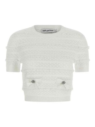 Self Portrait Pointelle Knit Top