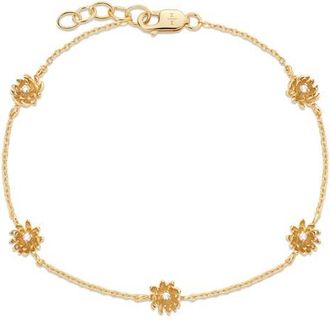 Made by Mary Cubic Zirconia Birthstone Flower Station Bracelet in Gold November at Nordstrom, Size 6