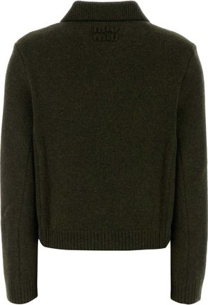 Miu Miu Womens Cardigan Green