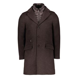 Moorer Harris-LE Padded Coat - Heren - Mantel - Bruin - XS - Wol - Jassen
