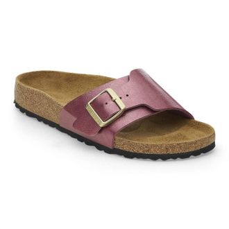 Birkenstock Womens Catalina Birko-Flor Slide Sandals In Berry Crush