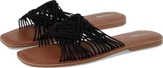Seychelles Mahogany Sandals Womens Black Squared Toe Slip On Slide HTAT1309