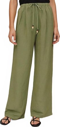 Bella Dahl Drawstring Beach Pant In Olive Leaf