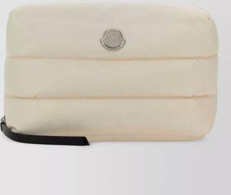 Moncler fabric beauty clutch quilted design wrist strap