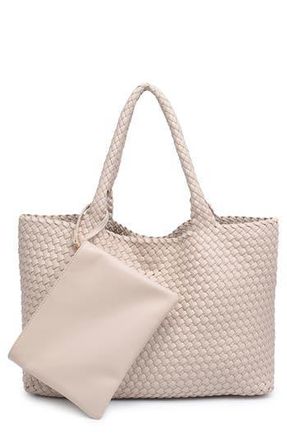 Moda Luxe Woven Unlined Tote Bag and Pouch in Ivory at Nordstrom Rack